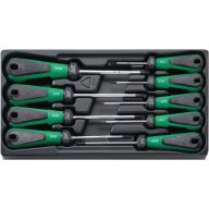   Stahlwille 4899 SATZ TX-SCHRAUBENDREHER M. DREIKOMPONENTENGRIFF TX csavarhúzó Méret (csavarhúzó) T 8, T 9, T 10, T 15, T 20, T 25, T 27, T 30, T 40