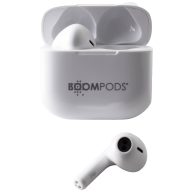   Boompods Bassline Compact In Ear fejhallgató Bluetooth® Fehér Headset, Személyre szabható hang, Hangerő szabályozás, Izzadásálló, Érintéses vezérlés