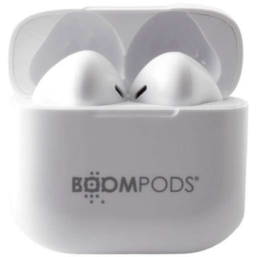 Boompods Bassline Compact In Ear fejhallgató Bluetooth® Fehér Headset, Személyre szabható hang, Hangerő szabályozás, Izzadásálló, Érintéses vezérlés