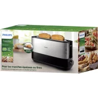   Philips Home HD2692/90 Viva Hosszú szeletes kenyérpirító Nemesacél, Fekete