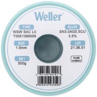  Weller T0051386699 Forrasztóón, ólommentes Tekercs, Ólommentes Sn3,0Ag0,5Cu 500 g 1.60 mm