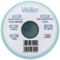   Weller T0051388399 Forrasztóón, ólommentes Tekercs, Ólommentes Sn3,0Ag0,5Cu 100 g 0.30 mm