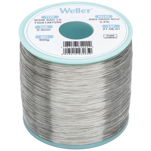 Weller T0051387299 Forrasztóón, ólommentes Tekercs, Ólommentes Sn3,0Ag0,5Cu 500 g 0.30 mm