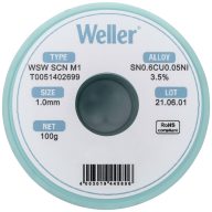   Weller T0051402699 Forrasztóón, ólommentes Ólommentes, Tekercs Sn0,6Cu0,05Ni 100 g 1 mm