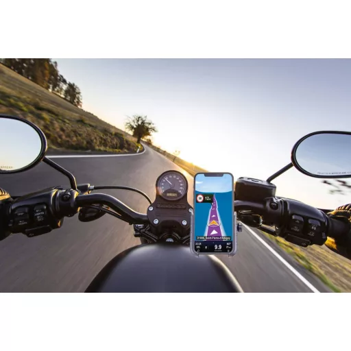 Mobiltelefon tartó motorokhoz és kerékpárokhoz, 360°, Cellularline MOTOHOLDERALUK