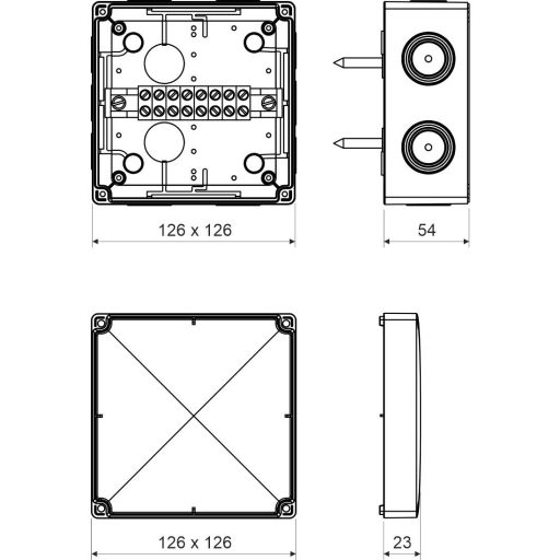 KOPOS KSK 125_DPO Leágaztató doboz (H x Sz x Ma) 126 x 126 x 77 mm Narancs 1 db