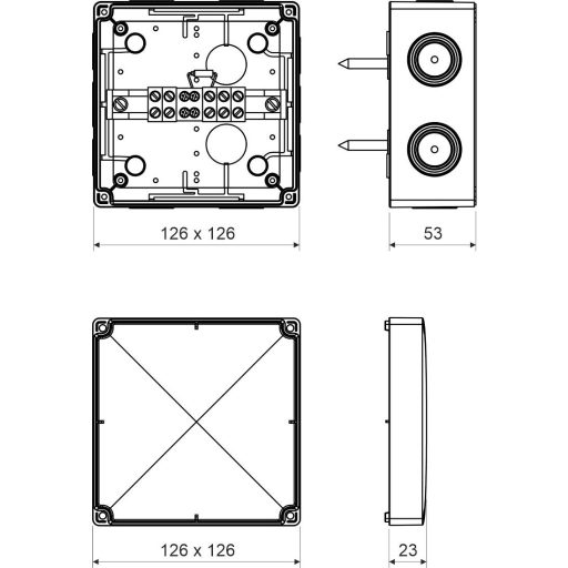 KOPOS KSK 125_PO6P Leágaztató doboz (H x Sz x Ma) 126 x 126 x 77 mm Narancs 1 db