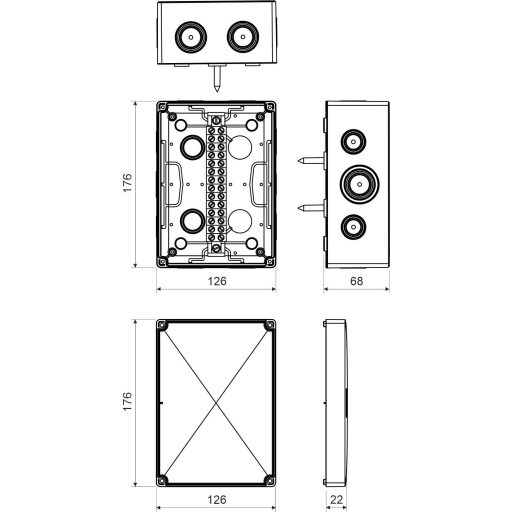 KOPOS KSK 175_DPO Leágaztató doboz (H x Sz x Ma) 176 x 126 x 88 mm Narancs 1 db