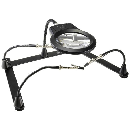 Mágneses harmadik kéz nagyítóval, Ø 90 mm x 365 mm, Toolcraft TO-7492830