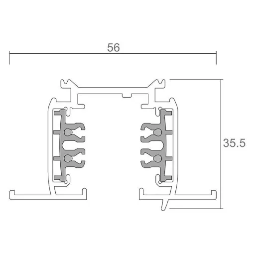 Deko Light 710070 D Line Einbaustromschiene mit Flügel 1m Nagyfeszültségű sínes rendszer elemek Áramsín 3 fázisú Fehér