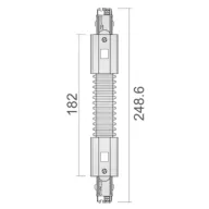   Deko Light 710041 D Line Flexverbinder links-rechts Nagyfeszültségű sínes rendszer elemek Áramsín 3 fázisú Fekete