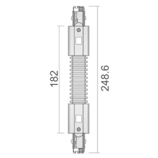 Deko Light 710040 D Line Flexverbinder links-rechts Nagyfeszültségű sínes rendszer elemek Áramsín 3 fázisú Szürke