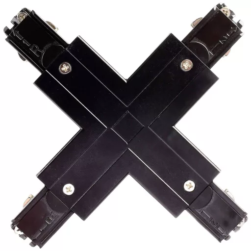 Deko Light 710035 D Line X-Verbinder links-links-rechts-rechts Nagyfeszültségű sínes rendszer elemek Áramsín 3 fázisú Fekete