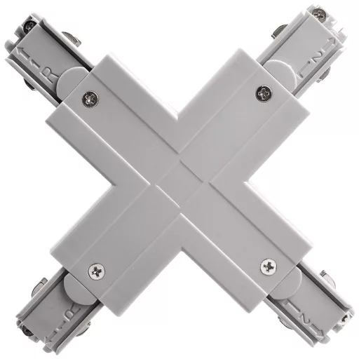 Deko Light 710034 D Line X-Verbinder links-links-rechts-rechts Nagyfeszültségű sínes rendszer elemek Áramsín 3 fázisú Szürke