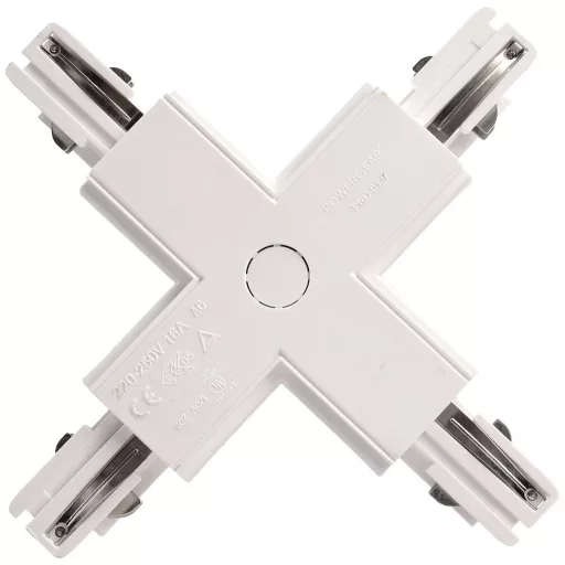 Deko Light 710033 D Line X-Verbinder links-links-rechts-rechts Nagyfeszültségű sínes rendszer elemek Áramsín 3 fázisú Fehér