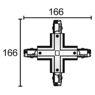   Deko Light 710033 D Line X-Verbinder links-links-rechts-rechts Nagyfeszültségű sínes rendszer elemek Áramsín 3 fázisú Fehér