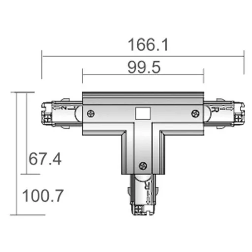 Deko Light 710029 D Line T-Verbinder links-links-rechts mit Wechselmechanik Nagyfeszültségű sínes rendszer elemek Áramsín 3 fázisú Fekete