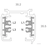   Deko Light 710008 D Line Aufbaustromschiene 3m Nagyfeszültségű sínes rendszer elemek Áramsín 3 fázisú Fekete