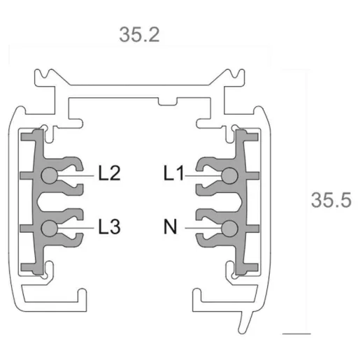 Deko Light 710008 D Line Aufbaustromschiene 3m Nagyfeszültségű sínes rendszer elemek Áramsín 3 fázisú Fekete
