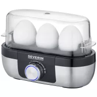   Severin EK 3163 Tojásfőző BPA mentes, Mérőpohárral, Tojáskiszúróval Nemesacél, Fekete