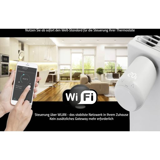 Eurotronic 700224 Comet WiFi Vezeték nélküli fűtőtest termosztát készlet Elektronikus 3 részes készlet