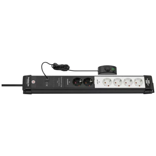 Brennenstuhl 1951560103 Elosztó kapcsolóval 6 részes Fekete/fehér 1 db