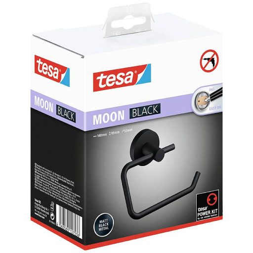 tesa MOON BLACK Toalettpapír tartó Ragasztó Fém