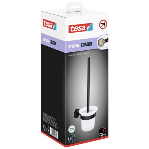 tesa MOON BLACK Vécékefe garnitúra Ragasztó Fém