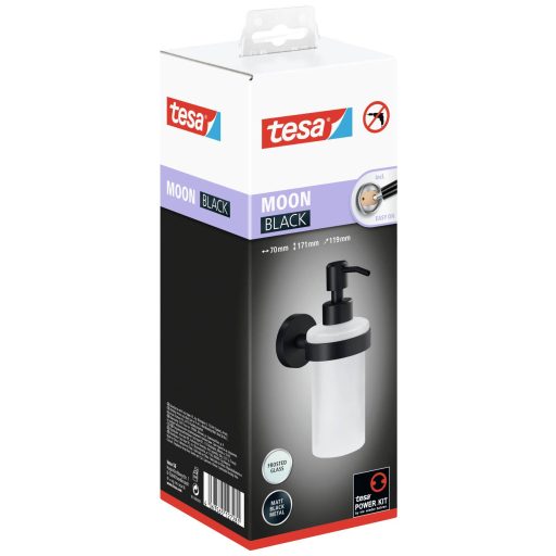 tesa MOON BLACK 40565-00000-00 Szappanadagoló 200 ml Fekete (matt), Üveg (selymes)
