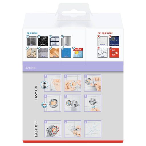 tesa MOON WHITE Toalettpapír tartó Ragasztó Fém