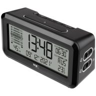   TFA Dostmann 60.2562.01 Rádiójel vezérlésű Ébresztőóra Fekete, Ezüst Riasztási idők 2 Nagy kijelző