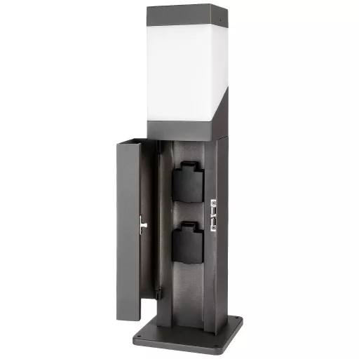 Deko Light Steckdosenturm Kukui Puka 733067 Állólámpa E27 13.00 W Sötétszürke