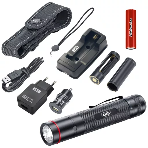 4K5 Tools PL 900 ProLight Kézilámpa Tokkal, Csuklópánt Akkuról üzemeltetett, Elemekről üzemeltetett