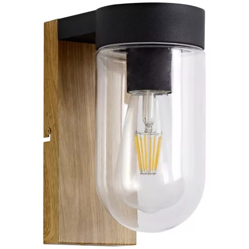 Brilliant Cabar 96372/76 Kültéri fali lámpa E27 Fa (sötét), Fekete