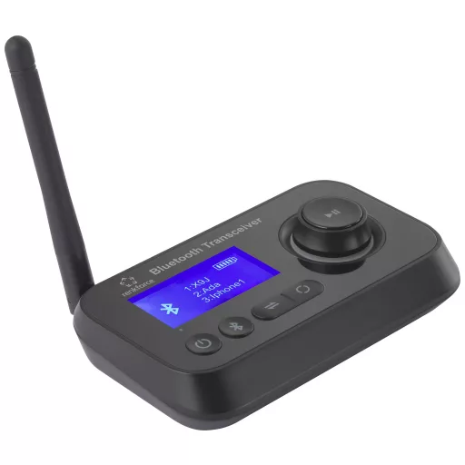 Bluetooth zene adó/vevő Bluetooth 5.0, beépített LED kijelző, 10 m, Renkforce RF-BTR-210