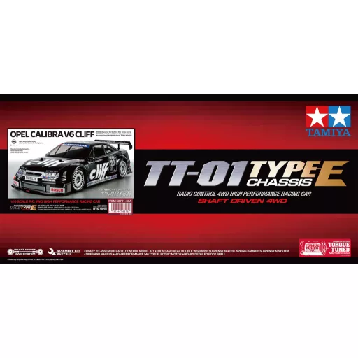 Tamiya 1:10 RC modellautó Elektro Versenyautó Opel Calibra V6 Cliff Fekete Brushed 4WD építőkészlet
