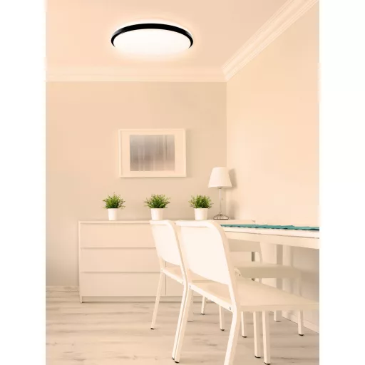 Müller-Licht 21000071 Taro Round 40 LED-es mennyezeti lámpa 24 W Fehér, Fekete