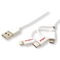   Roline USB kábel USB 2.0 USB-A dugó, Apple Lightning dugó 1.00 m Fehér Árnyékolt 11.02.8329
