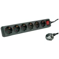   Roline 19.07.1076 Elosztó kapcsolóval Fekete Védőérintkezős 1 db