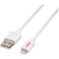   Roline USB kábel USB 2.0 USB-A dugó, Apple Lightning dugó 1.00 m Fehér Árnyékolt 11.02.8321