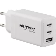   VOLTCRAFT UC-2C1A65W01 USB-s töltőkészülék 65 W 1x USB-A, 2x USB-C® Fast Charge, Power Delivery 3.0 Fehér Beltér GaN