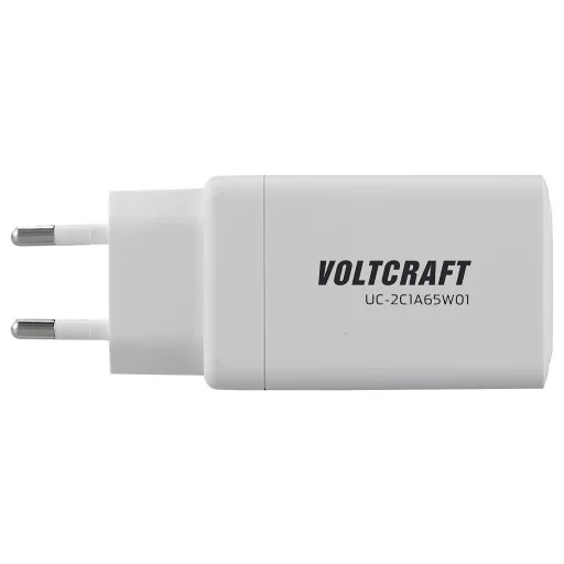 VOLTCRAFT UC-2C1A65W01 USB-s töltőkészülék 65 W 1x USB-A, 2x USB-C® Fast Charge, Power Delivery 3.0 Fehér Beltér GaN