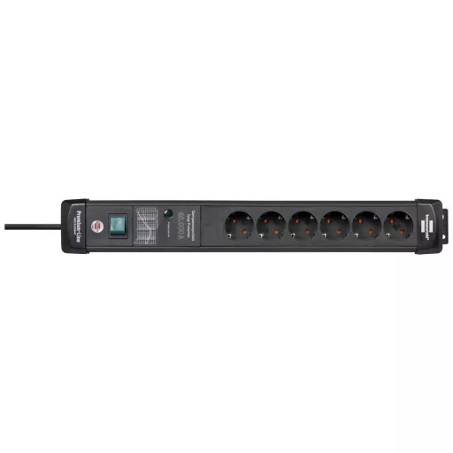 Brennenstuhl 1951160401 Túlfeszültség ellen védő elosztó Fekete Védőérintkezős 1 db