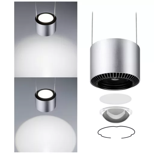 Paulmann Pendel Aldan Nagyfeszültségű sínrendszer lámpa URail LED Króm (matt), Fekete