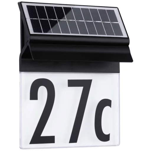 Paulmann 94694 Solar Housenumber Napelemes házszám megvilágítás EEK: G (A - G) Melegfehér Fekete