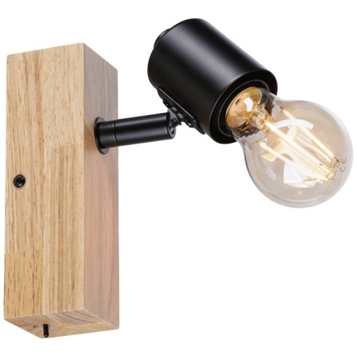 Paulmann Arvid 66770 Fali fényszóró E27 Fekete, Fa (világos)