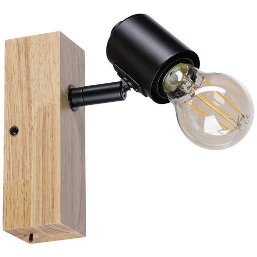 Paulmann Arvid 66770 Fali fényszóró E27 Fekete, Fa (világos)