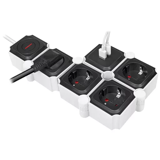 LogiLink LPS276U Elosztó kapcsolóval Fehér, Fekete Védőérintkezős 1 db