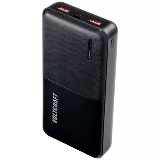 Powerbank 20000 mAh, Power Delivery, Quick Charge, LiPo, fekete, VOLTCRAFT PB-19C-M VC-12910595