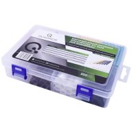   Quadrios 1807CA007 Zsugorcső készlet Fekete, Piros, Zöld, Kék, Sárga, Átlátszó, Barna, Fehér Zsugorodási arány:3:1 1 készlet